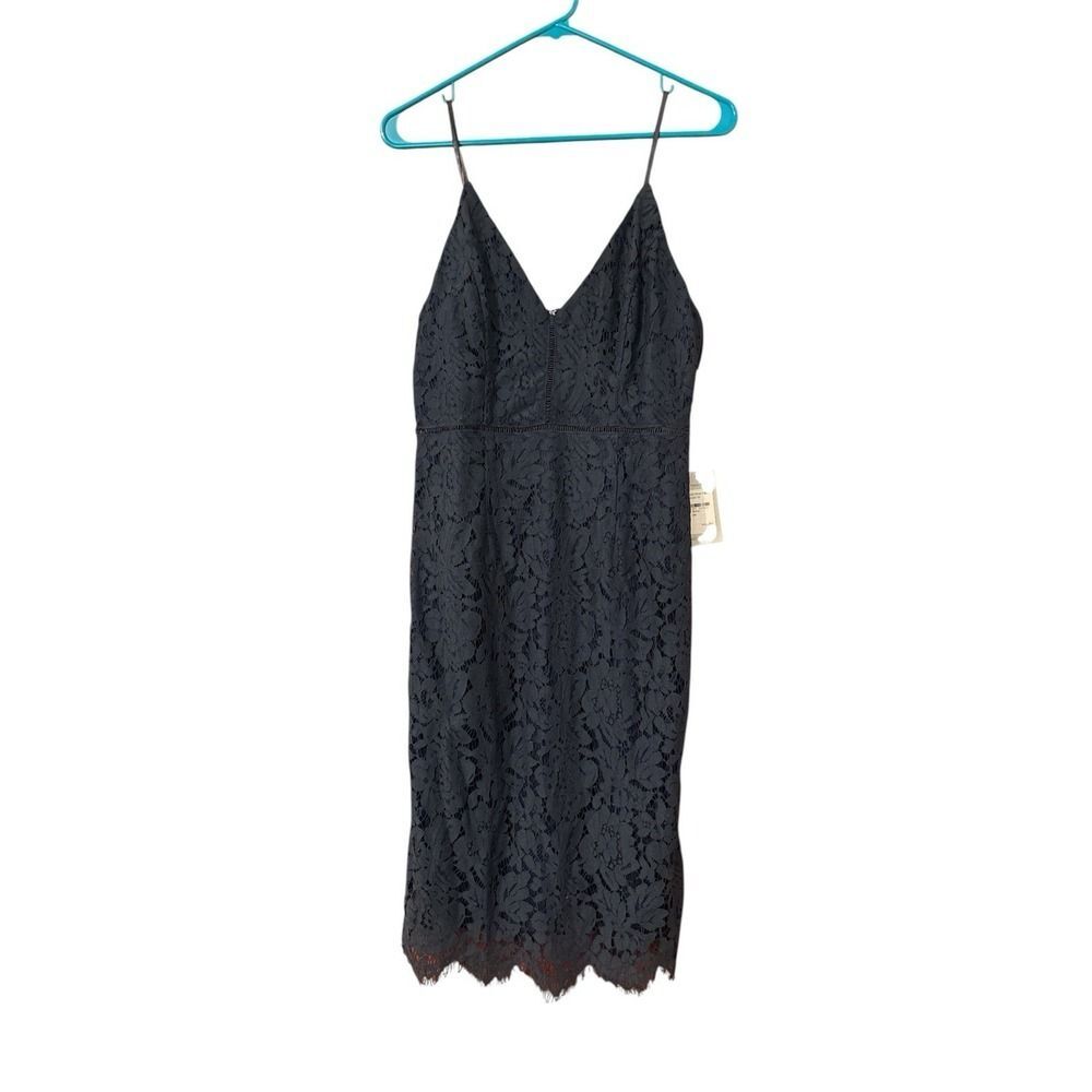 ASTR The Label Womens Blue Lace Spaghetti Strap Dress Size Medium